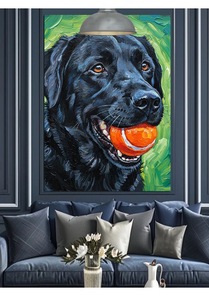 Toplu Siyah Labrador Dekoratif Kanvas - Mdf Ahşap Tablo fırsatları