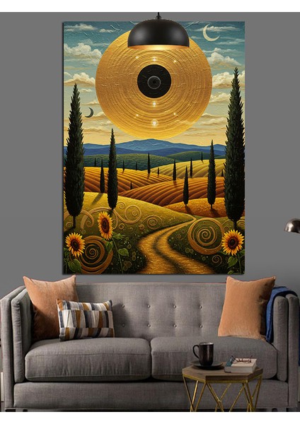 Altın Güneş Tarlası Dekoratif Kanvas - Mdf Ahşap Tablo modelleri