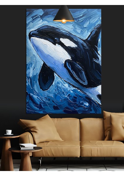 Denizde Yüzen Orka Dekoratif Kanvas - Mdf Ahşap Tablo fırsatları