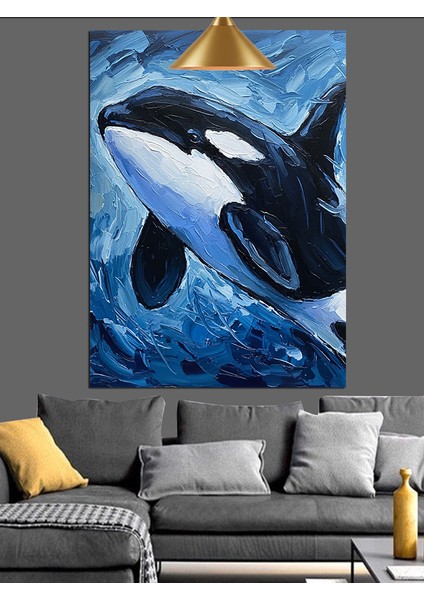 Denizde Yüzen Orka Dekoratif Kanvas - Mdf Ahşap Tablo indirimleri