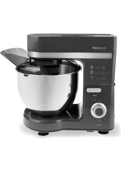 Güçlü 1500W, 5l Stand Mikser, Antrasit Renkli, Mutfak Şefi, Dayanıklı ve Şık Tasarım