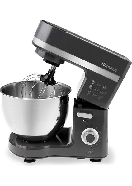 Güçlü 1500W, 5l Stand Mikser, Antrasit Renkli, Mutfak Şefi, Dayanıklı ve Şık Tasarım fiyatları