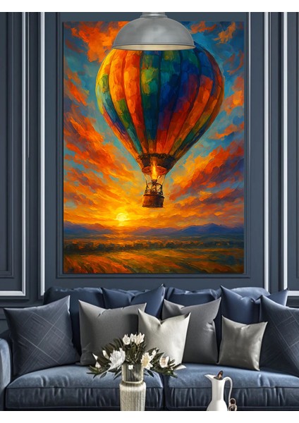 Renkli Uçan Balon Dekoratif Kanvas - Mdf Ahşap Tablo fiyatları