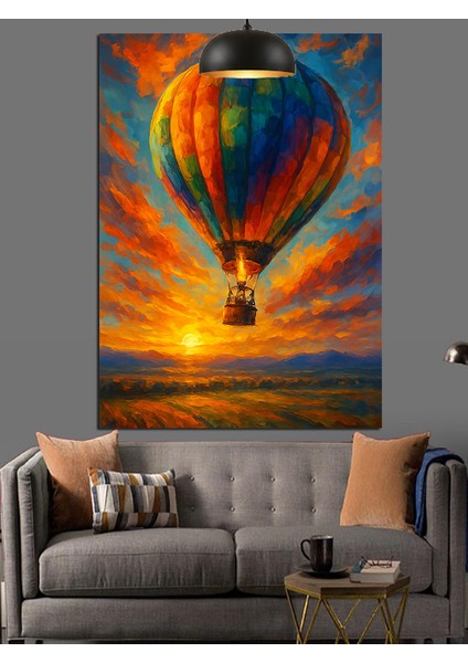Renkli Uçan Balon Dekoratif Kanvas - Mdf Ahşap Tablo modelleri
