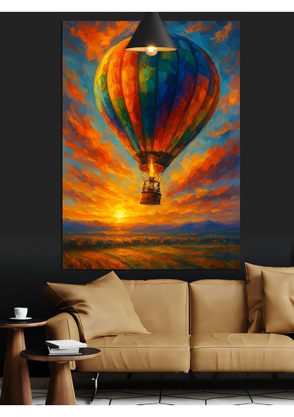 Renkli Uçan Balon Dekoratif Kanvas - Mdf Ahşap Tablo indirimleri
