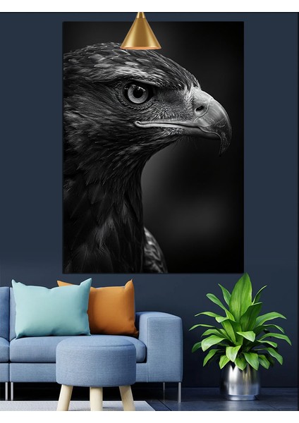 Siyah Beyaz Kartal Dekoratif Kanvas - Mdf Ahşap Tablo fiyatları