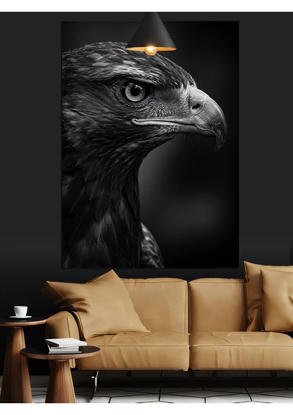 Siyah Beyaz Kartal Dekoratif Kanvas - Mdf Ahşap Tablo modelleri