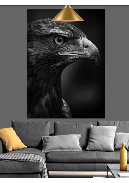 Siyah Beyaz Kartal Dekoratif Kanvas - Mdf Ahşap Tablo fırsatları