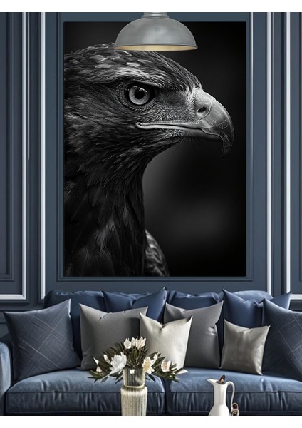 Siyah Beyaz Kartal Dekoratif Kanvas - Mdf Ahşap Tablo indirimleri