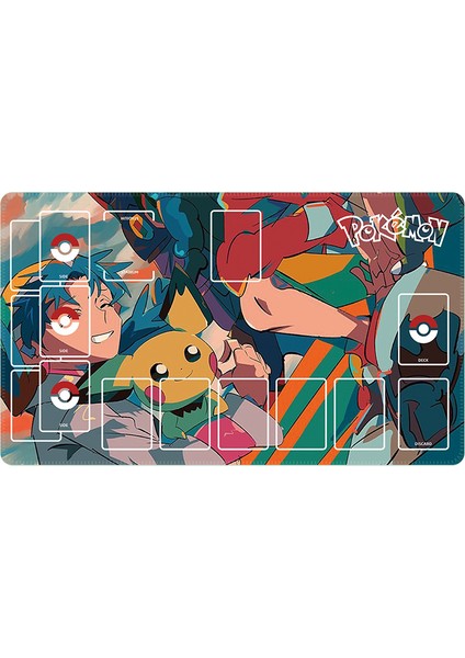 60X35CM Yeni Karikatür Pokemon Bulbasaur Lucario Ptcg Savaş Kart Masası Mat Pikachu Serin Tek Oyuncu Savaş Kurulu Oyun Halısı Hediye (Yurt Dışından)