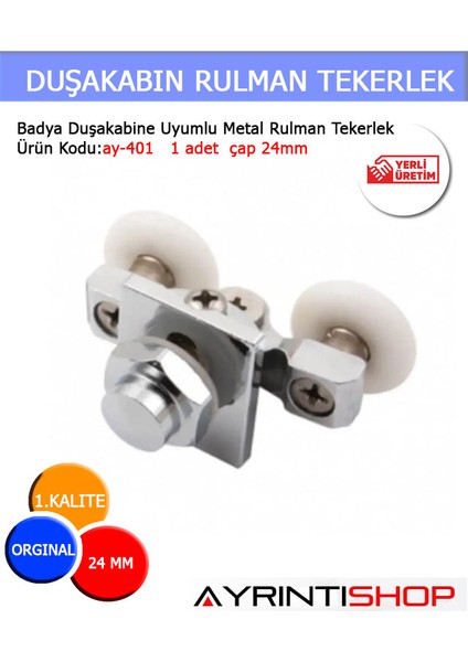 Ayrıntıshop Badya Duşakabine Uyumlu Metal Rulman Tekerlek 1ADET
