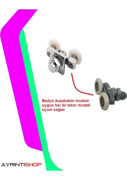 Ayrıntıshop Badya Duşakabine Uyumlu Metal Rulman Tekerlek 1ADET modelleri