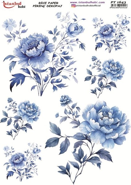 Pirinç Dekopaj Kağıdı 30X42CM PT-1643 Çiçek