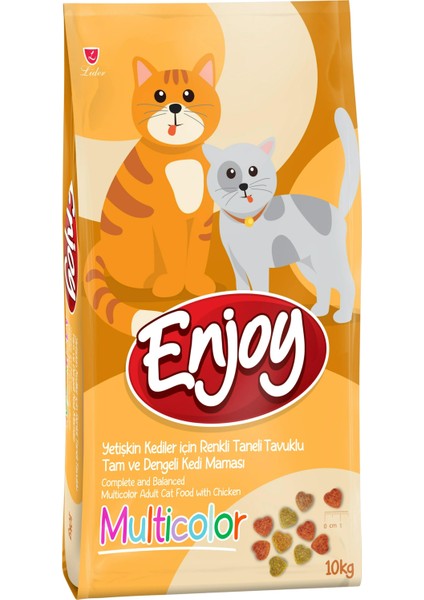 Renkli Taneli Tavuklu 10 kg Yetişkin Kedi Maması