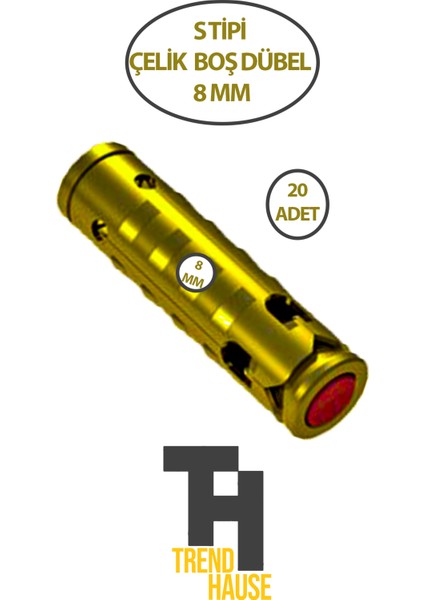 S Tipi Çelik Boş Dübel 8mm 20 Adet modelleri