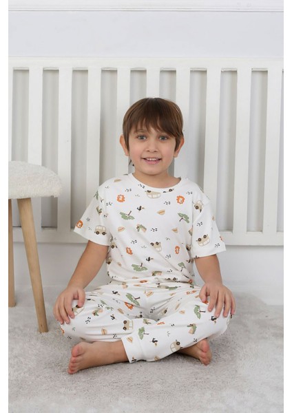 Baskılı Erkek Çocuk Yazlık Pijama Takımı modelleri