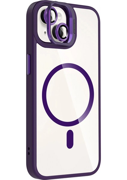 Apple iPhone 14 Remim Lensli Magsafe Standlı Kapak - Derin Mor fiyatları