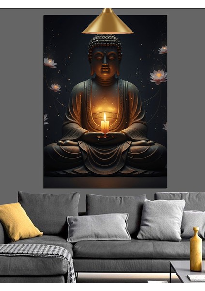 Işık Tutan Buda Dekoratif Kanvas - Mdf Ahşap Tablo fiyatları