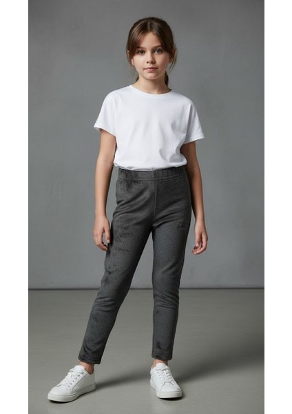 Kız Çocuk Kışlık Esnek Peluş Tayt 4-9 Yaş