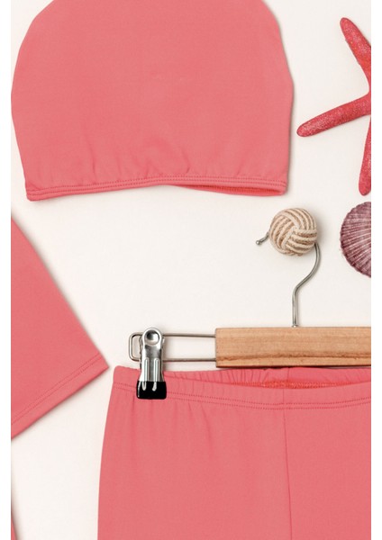 Yıldız Taş Detaylı Kız Çocuk Üçlü Set Mayo modelleri