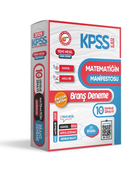 2025 KPSS Matematik Manifestosu 10lu Dijital Çözümlü BRANŞ Deneme PAKETİ