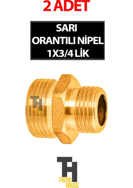 Sarı Orantılı Nipel 1x3/4 2 Adet