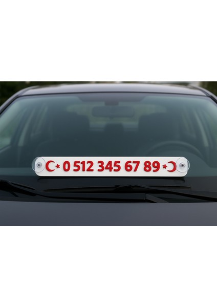Kişiye Özel Türk Bayraklı Araç Numaratörü - Vantuzlu - Kabartmalı Oto Park Numarator