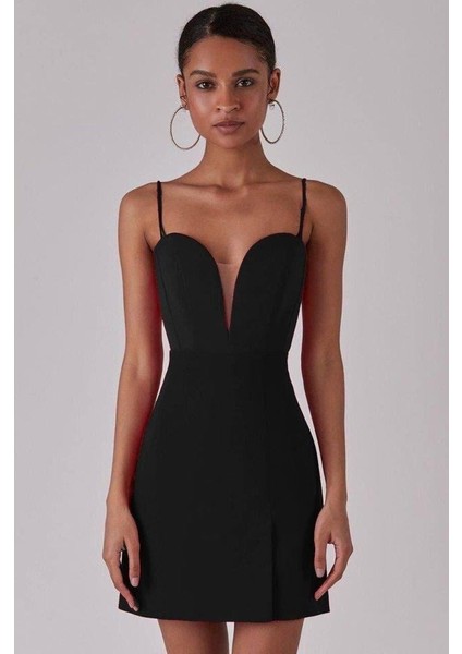 Kadın Derin V Yaka Sırt Dekolteli Fırsat Ürün Mini Elbise fiyatları