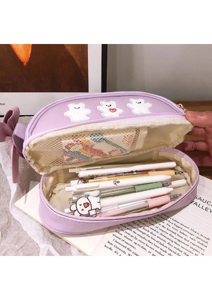 Kawaii Kalem Kılıfı Büyük Kapasiteli Kalem Kutusu Koruma Tutucu Gişe Okul Malzemeleri Çocuklar Için Güzel Kırtasiye Organizatörleri Hediye Kilini: Kırmızı (Yurt Dışından)