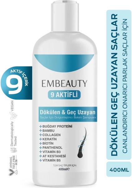 Kolajen ve Keratin Saç Dökülmesine Karşı Hızlı Sac Uzatan Dolgunlaştırıcı Onarıcı Besleyici Şampuan