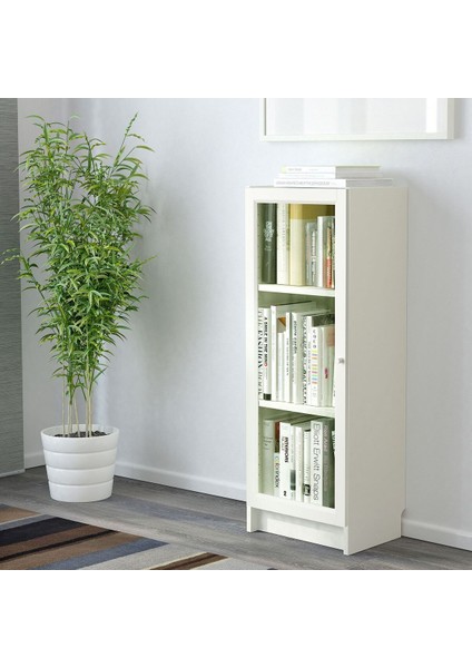 Cam Kapaklı Kitaplık, Beyaz, 40X30X106 cm fiyatları