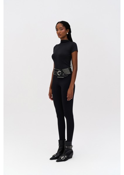 Anvers Boğazlı Siyah Crop