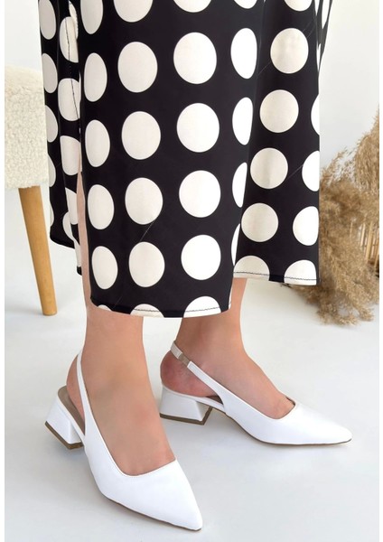 Morji Beyaz Cilt Topuklu Ayakkabı modelleri