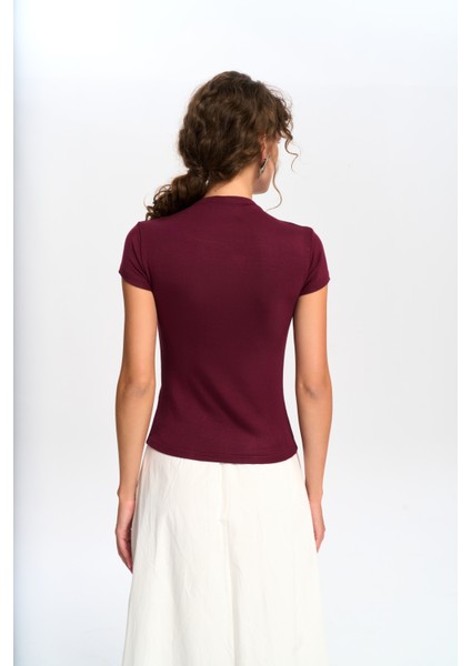 Anvers Boğazlı Bordo Crop indirimleri