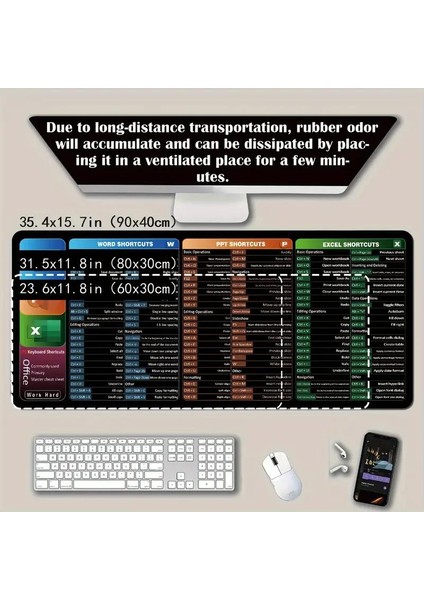 Klavye Kısayollu Masa Matı Mouse Pad 300X600X2MM (Yurt Dışından) indirimleri