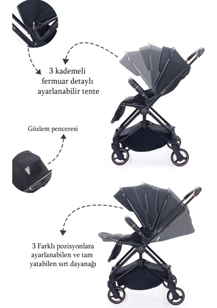 2099 Mios Premium Travel Sistem Bebek Arabası Siyah modelleri