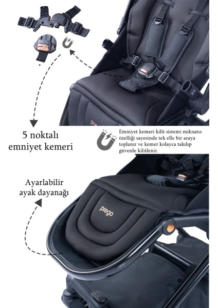 2099 Mios Premium Travel Sistem Bebek Arabası Siyah