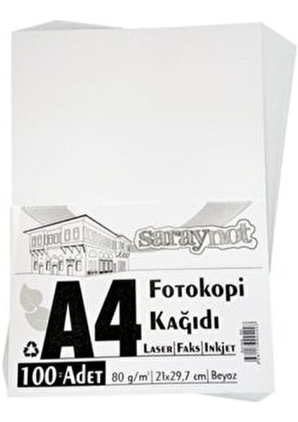 A4 Fotokopi Kağıdı 80 gr 100 Adet Beyaz Renk Yüksek Kalite Ofis Kullanımı İçin indirimleri