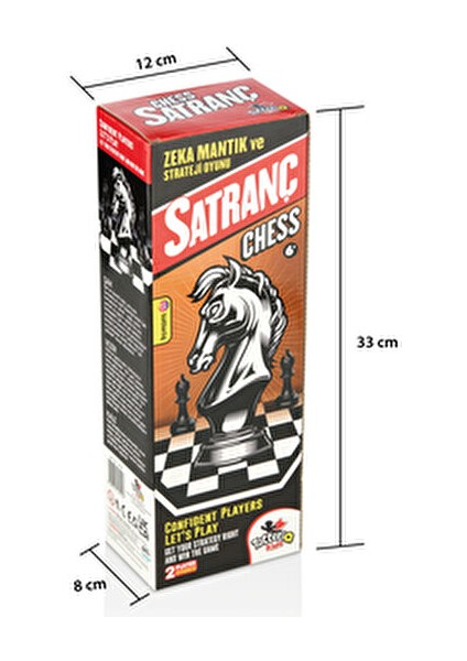 Satranç Takımı Krem Renkli 32x32 cm Strateji Oyunu 5+ Yaş Eğlenceli Aile Oyunu