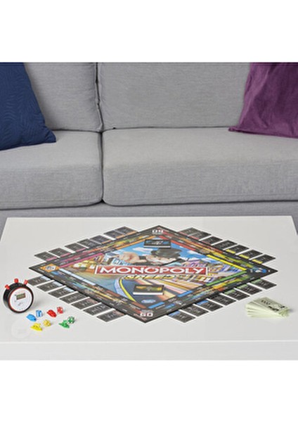 Hasbro Monopoly Speed Kutu Oyunu Hızlı Mülk Satın Alma 2-4 Oyuncu İçin Eğlenceli