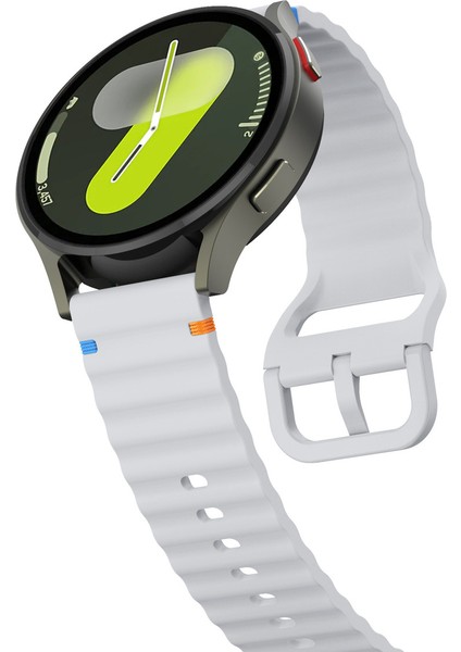 Samsung Galaxy Watch 6 43 mm Ile Uyumlu Dalgalı Dikiş Detaylı Silikon Saat Kordonu modelleri