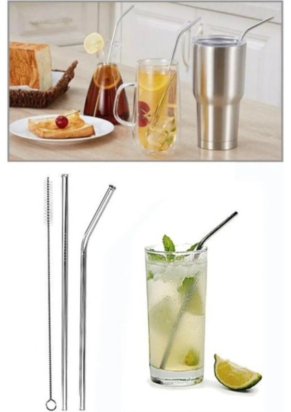 2 Li Paslanmaz Çelik Pipet + Temizleme Fırçası fırsatları