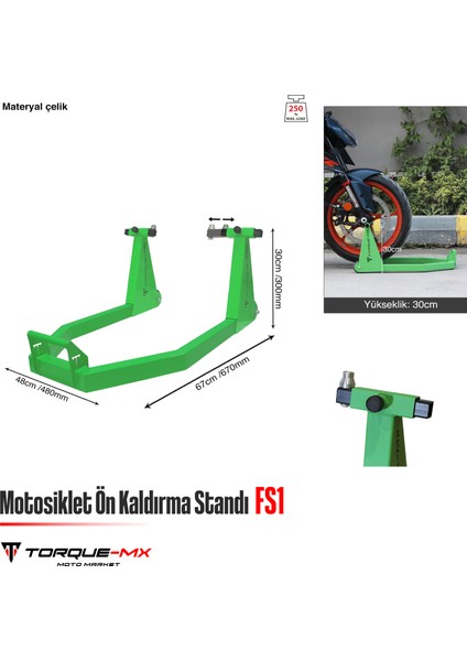 Motosiklet Ön Kaldırma Standı Fs1 Yeşil indirimleri