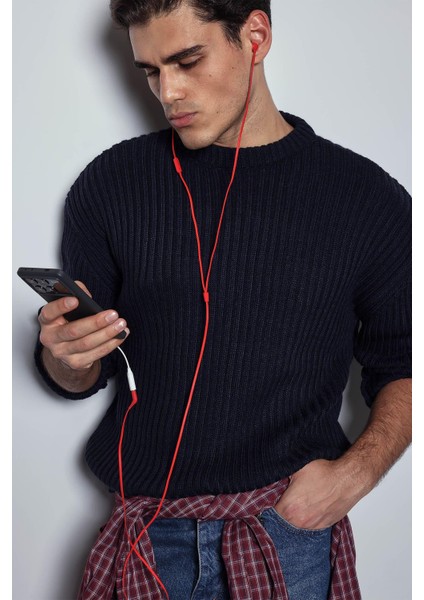 Oversize Kazak Lacivert