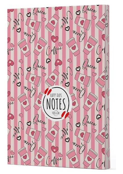 Kahve 8 - Yan Boyamalı Çizgili Defter