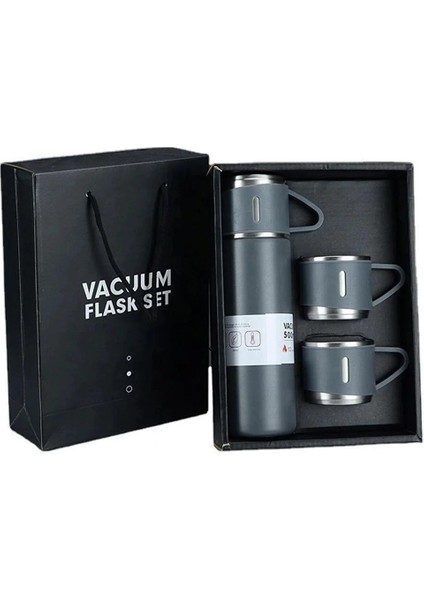 Bilger Vacuum Flask Set Üç Bardaklı Kutulu Termos Seti 500 ml fiyatları