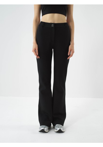 Kadın Siyah Pamuk Dokulu Regular Fit Sweat Pantolon fiyatları