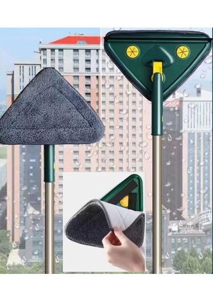 Bfs 2 Bezli Üçgen Çek Çekli Mop Islak Mendil Uyumlu 150 cm