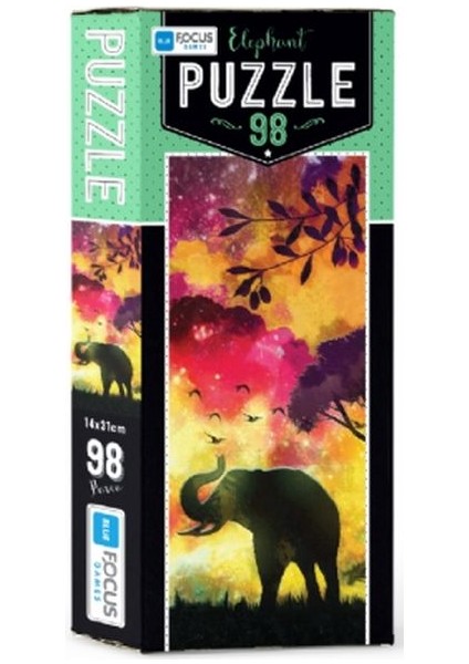 Blue Focus Elephant - Puzzle 98 Parça