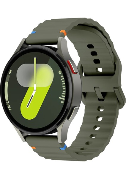 Samsung Galaxy Watch 7 40 mm / 44 mm /fe 40 mm Ile Uyumlu Dalgalı Dikiş Detaylı Silikon Saat Kordonu